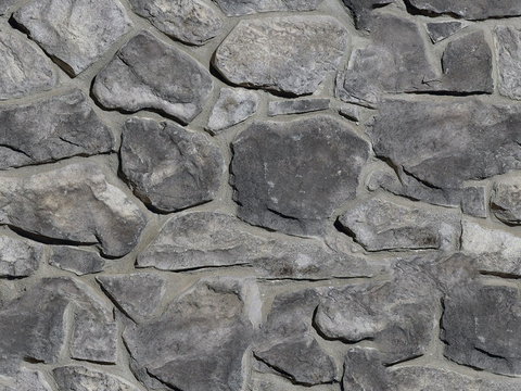 Seamless culture stone rubble rock broken building exterior wall