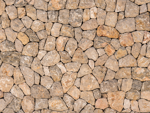 Polygonal irregular dry stone rubble wall (5)