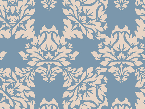 Seamless Blue European French Classical Pattern Wallpaper Wall Cloth Wall Cloth