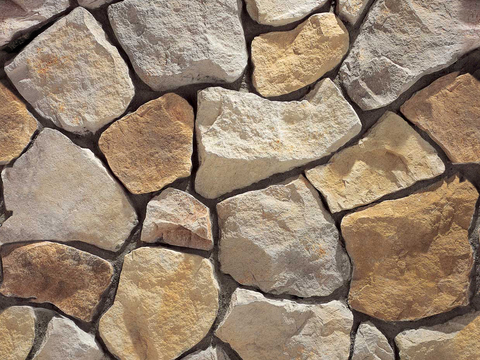 Seamless culture stone rubble rock broken ground building exterior wall