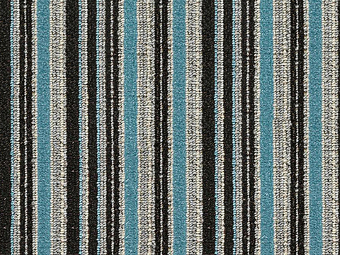 Seamless modern hotel office blue gray geometric striped carpeted floor mat