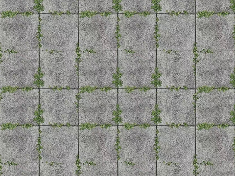 Seamless outdoor square grass-planting brick