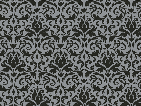 Seamless Black European French Classical Pattern Wallpaper Wall Cloth Wall Cloth