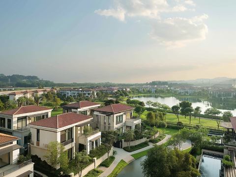 Exterior view of suburban villa