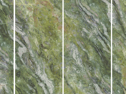 Green forest (four lines) marble rock slab