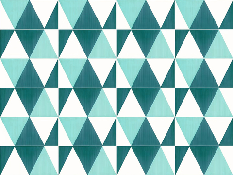 Seamless Green White Triangle Geometric Mosaic