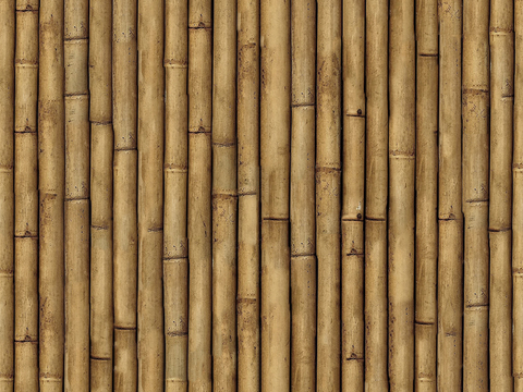 Seamless yellow distressed bamboo pole bamboo fence