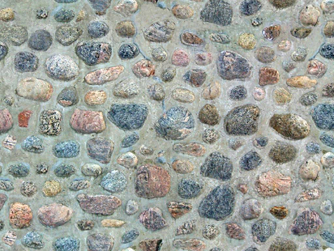 Gravel cobblestone sandstone ground