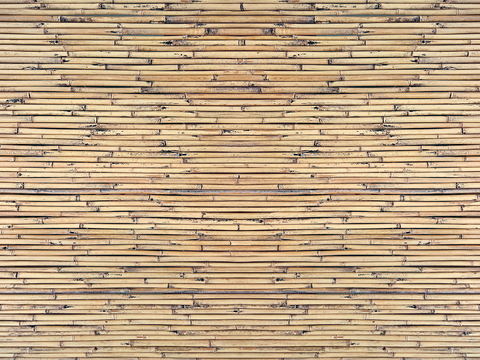 Seamless yellow distressed bamboo pole bamboo fence