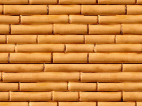 Seamless yellow distressed bamboo pole bamboo fence