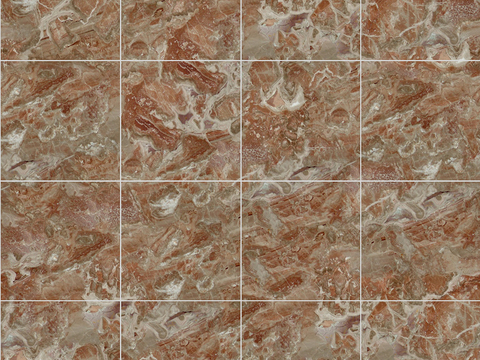 Seamless Modern Red Marble Stone Geometric Splicing Parquet Pattern Tile Floor Tile Wall Tile