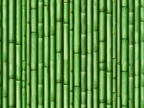 Seamless green bamboo pole bamboo fence