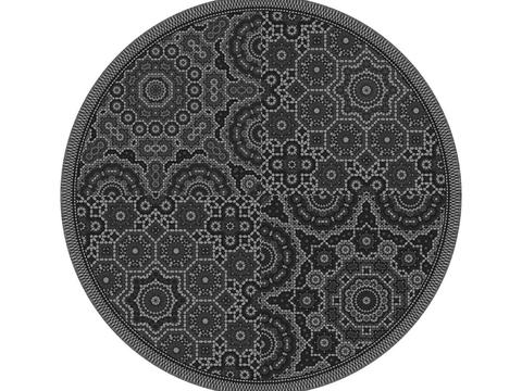 Grey Printed Round Blanket