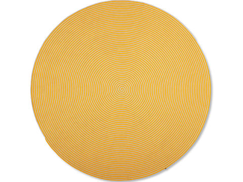 Yellow striped round blanket