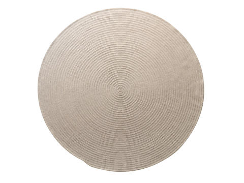 Beige striped round blanket