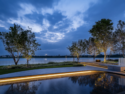 Night view of residential park