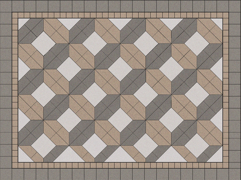 Square stone mosaic floor tile