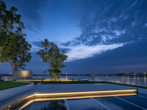 Night view of residential park