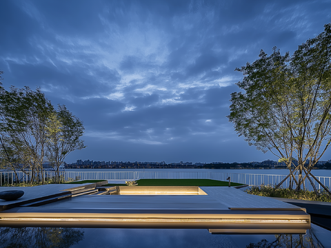 Night view of residential park