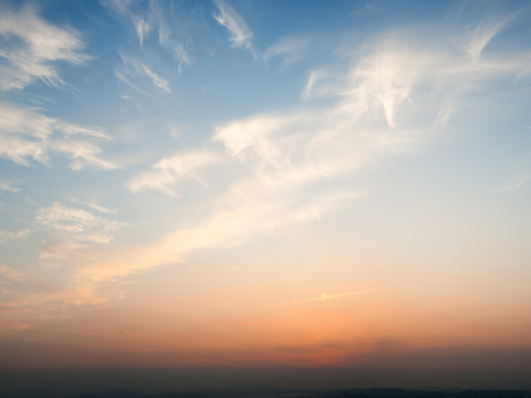 half evening sunset sky