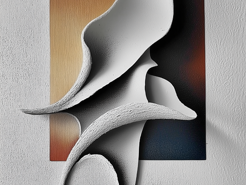 Modern minimalist art abstract three-dimensional painting