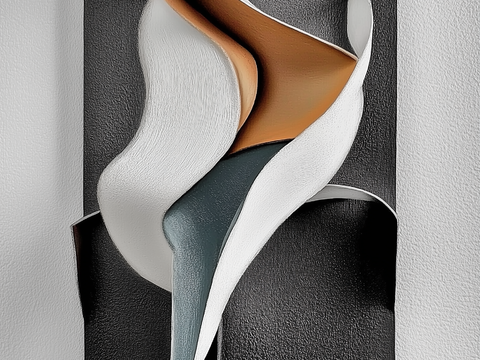 Modern minimalist art abstract three-dimensional painting