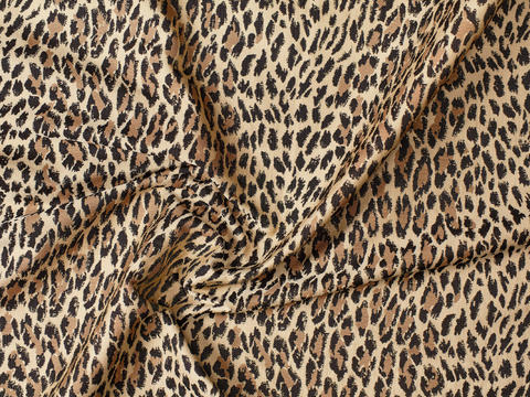 Pleated Leopard Leather