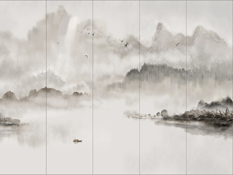 New Chinese Ink Painting Mural