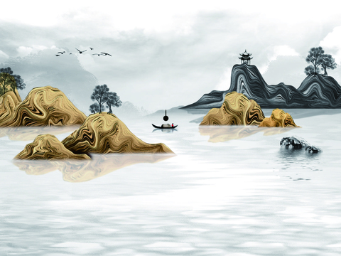 New Chinese Landscape Wallpaper