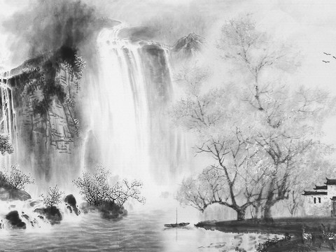 Chinese Landscape Painting Ink Painting Mural