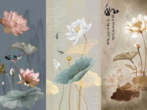 Chinese style flower and bird wallpaper