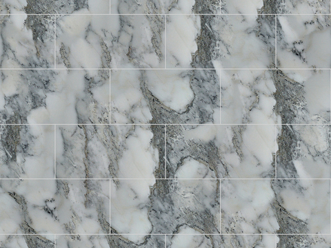 Seamless Modern White Marble Stone Geometric Splicing Parquet Pattern Tile Floor Tile Wall Tile