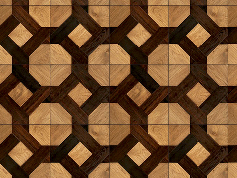 Seamless Geometric Parquet Textured Wood Floor