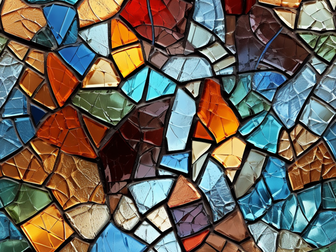 Seamless color mosaic glass