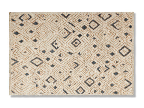 Beige geometric carpet