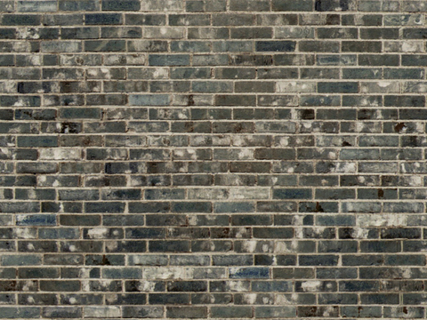 Modern exterior wall blue brick