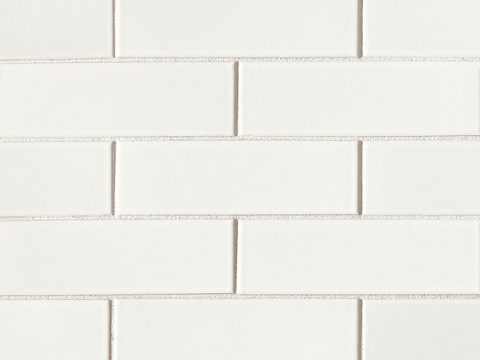 White I-shaped solid color ceramic tile