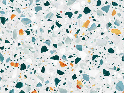 Colorful large grain super clear terrazzo