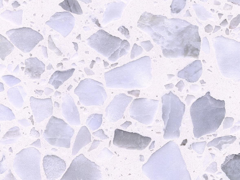 Pearl white super clear terrazzo