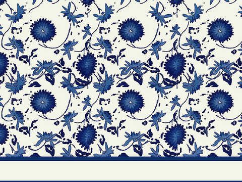 Modern Blue and White Porcelain Wallpaper