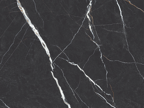 Black Super Clear Marble Rock Slab