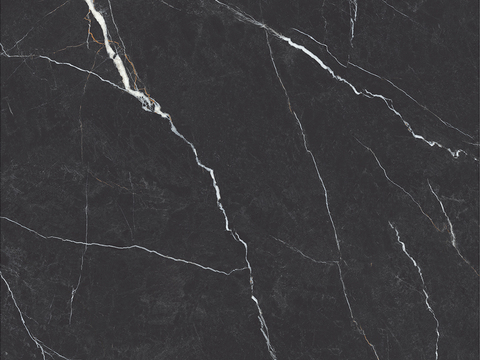 Black Super Clear Marble Rock Slab