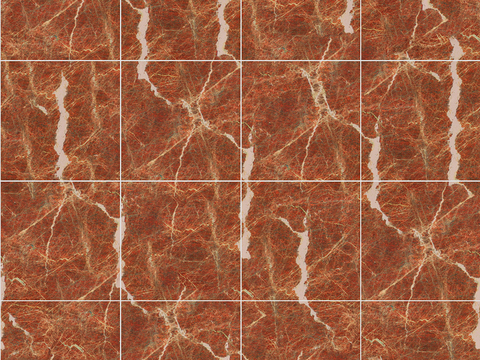 Seamless Modern Red Marble Stone Geometric Splicing Parquet Pattern Tile Floor Tile Wall Tile