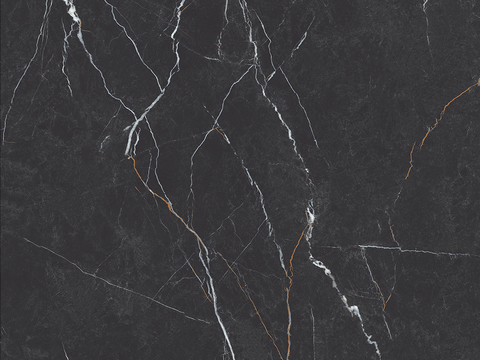 Black Super Clear Marble Rock Slab