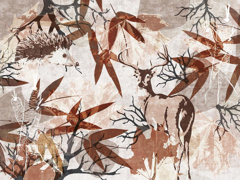 brown animal and plant wallpaper