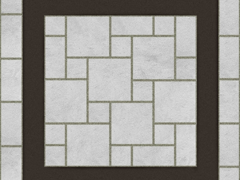 Outdoor floor tile mosaic