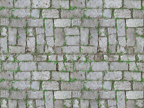 Seamless outdoor brick sidewalk road ground square brick