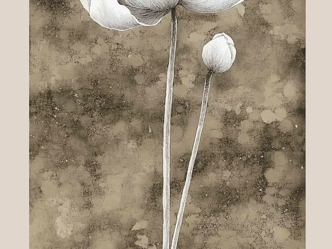 New Chinese Style Lotus Ink Painting