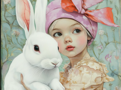 Modern American Cream Rabbit Children's Cartoon Hanging Paintings