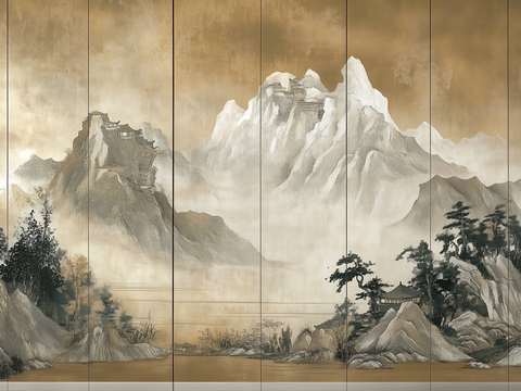 New Chinese Landscape Wallpaper Mural